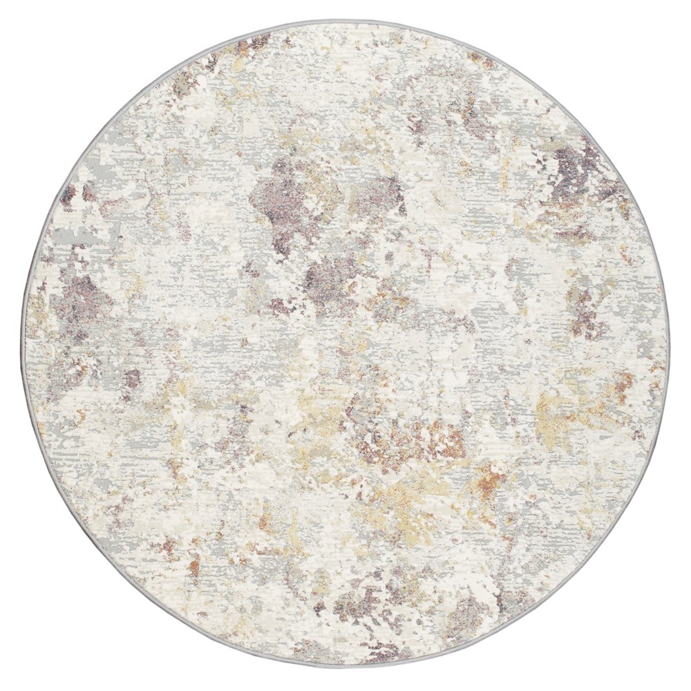 Canyon Abstract Modern Circle Rugs 52023 6414 in Grey